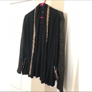 Miss Me Black & Gold Sequin Cardigan 💫